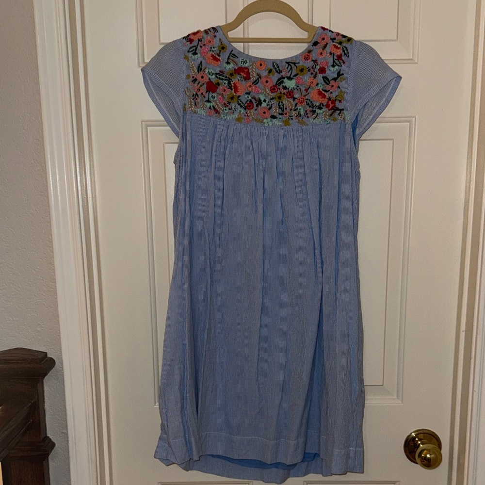 Anthropologie Maeve Chrissy Embroidered Tunic Dress US Size 4